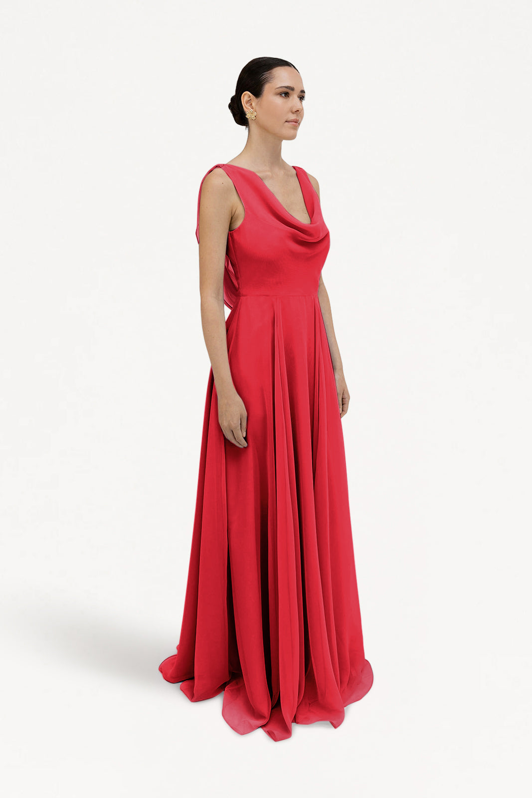 Athena Bridesmaid Dress In Ruby Chiffon