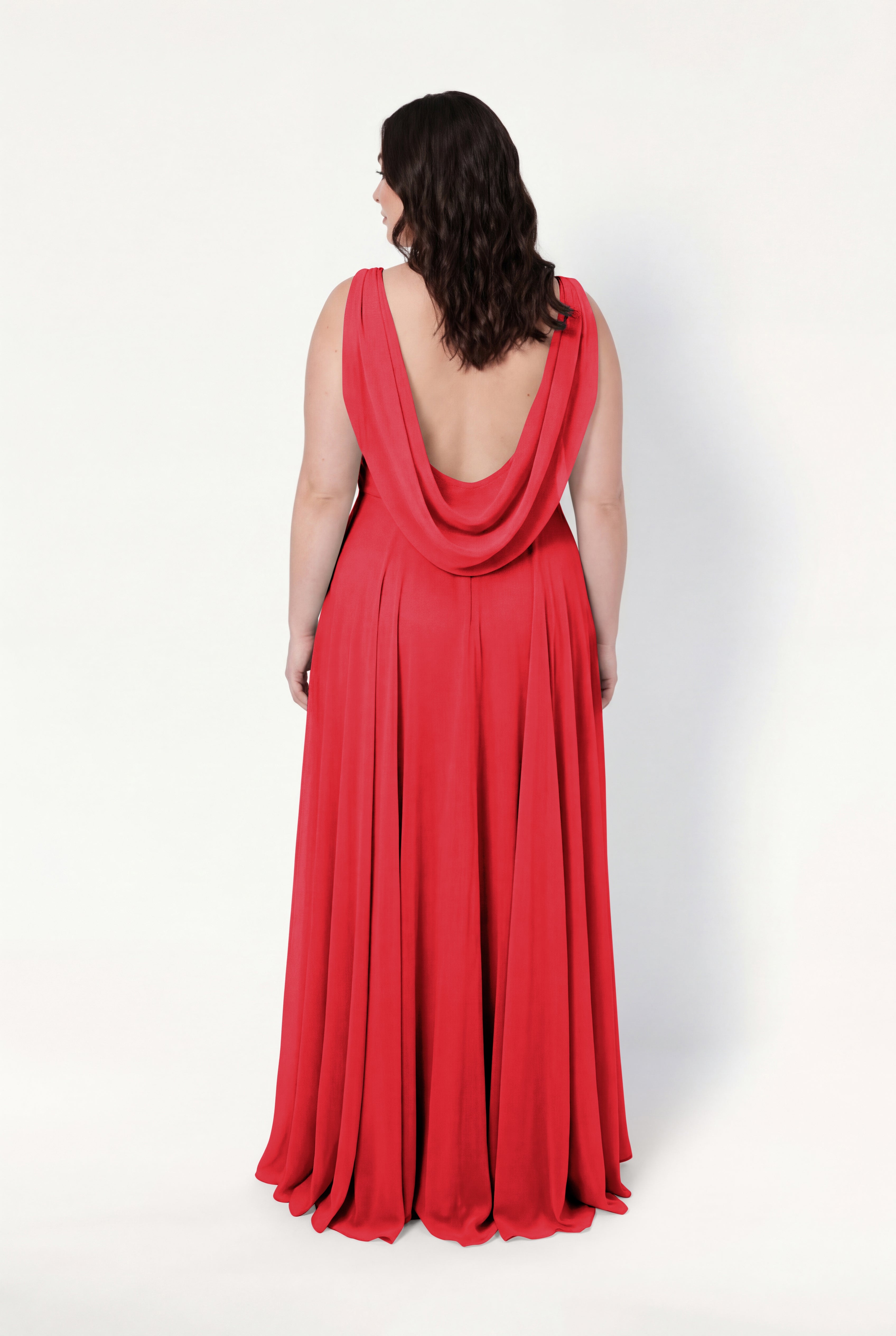 Athena Bridesmaid Dress In Ruby Chiffon