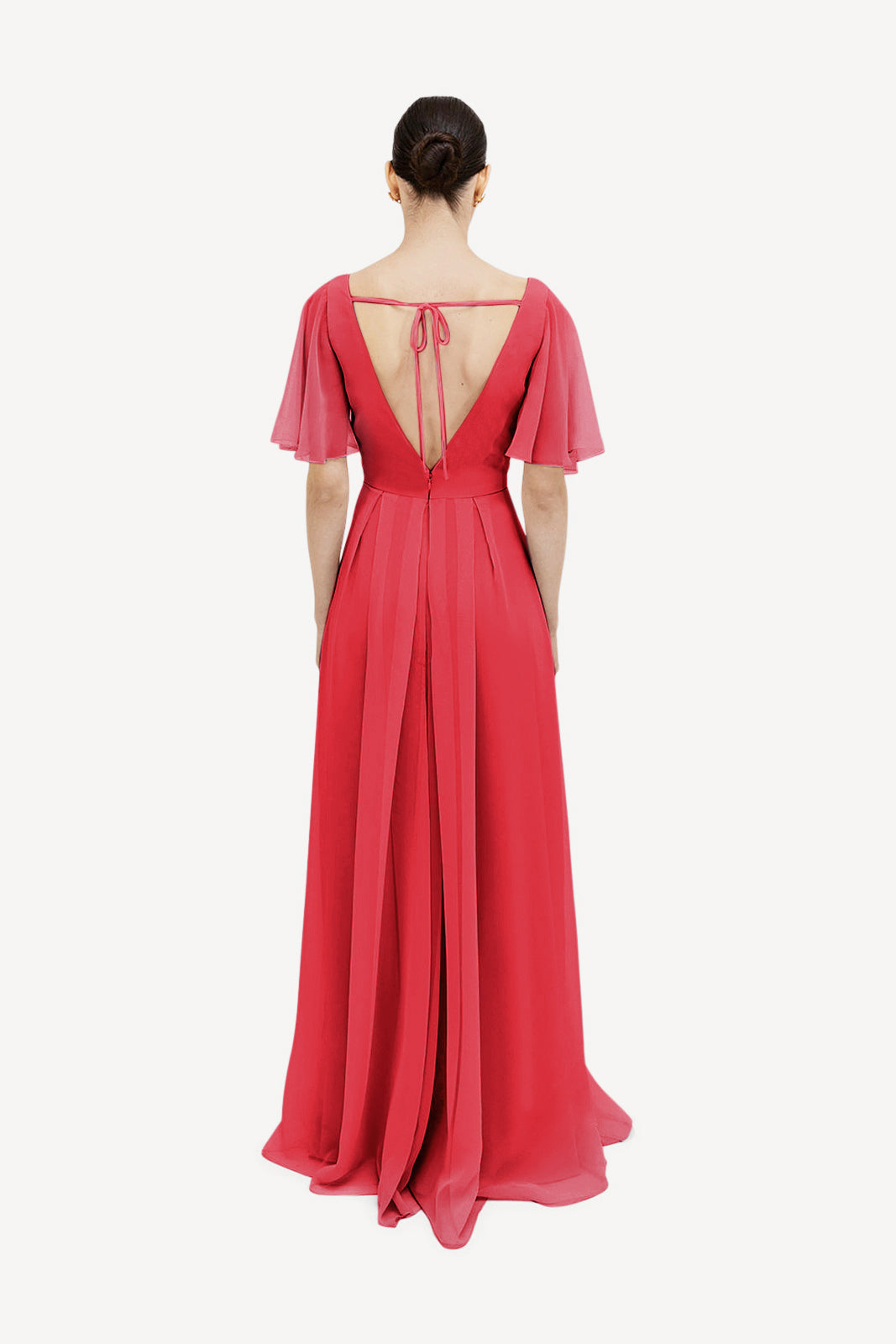 Phoebe Bridesmaid Dress In Ruby Chiffon