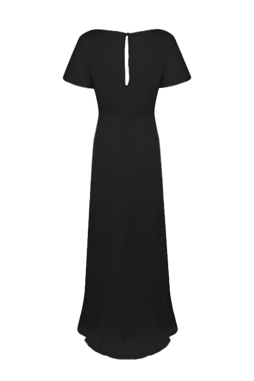 Camilla Bridesmaid Dress in Black Satin