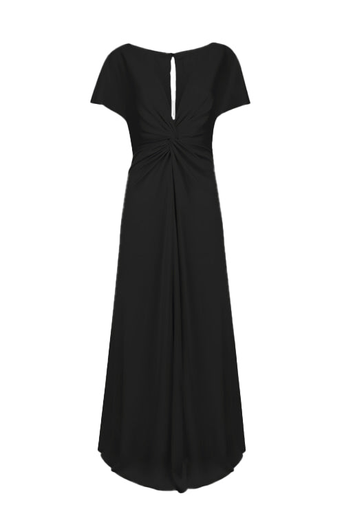 Camilla Bridesmaid Dress in Black Satin