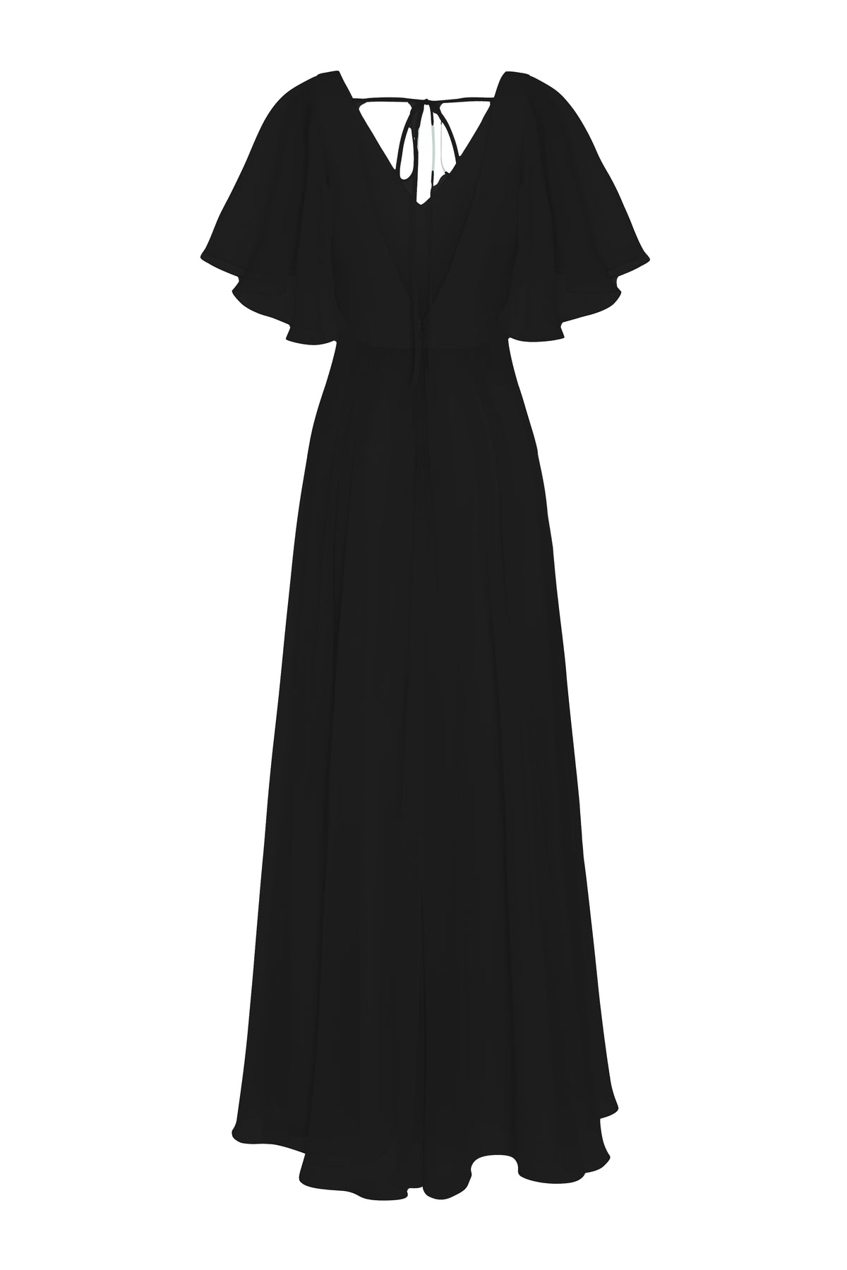 Phoebe Bridesmaid Dress In Black Chiffon