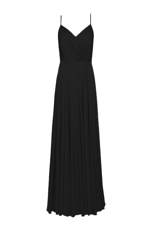 Isla Bridesmaid Dress in Black Satin