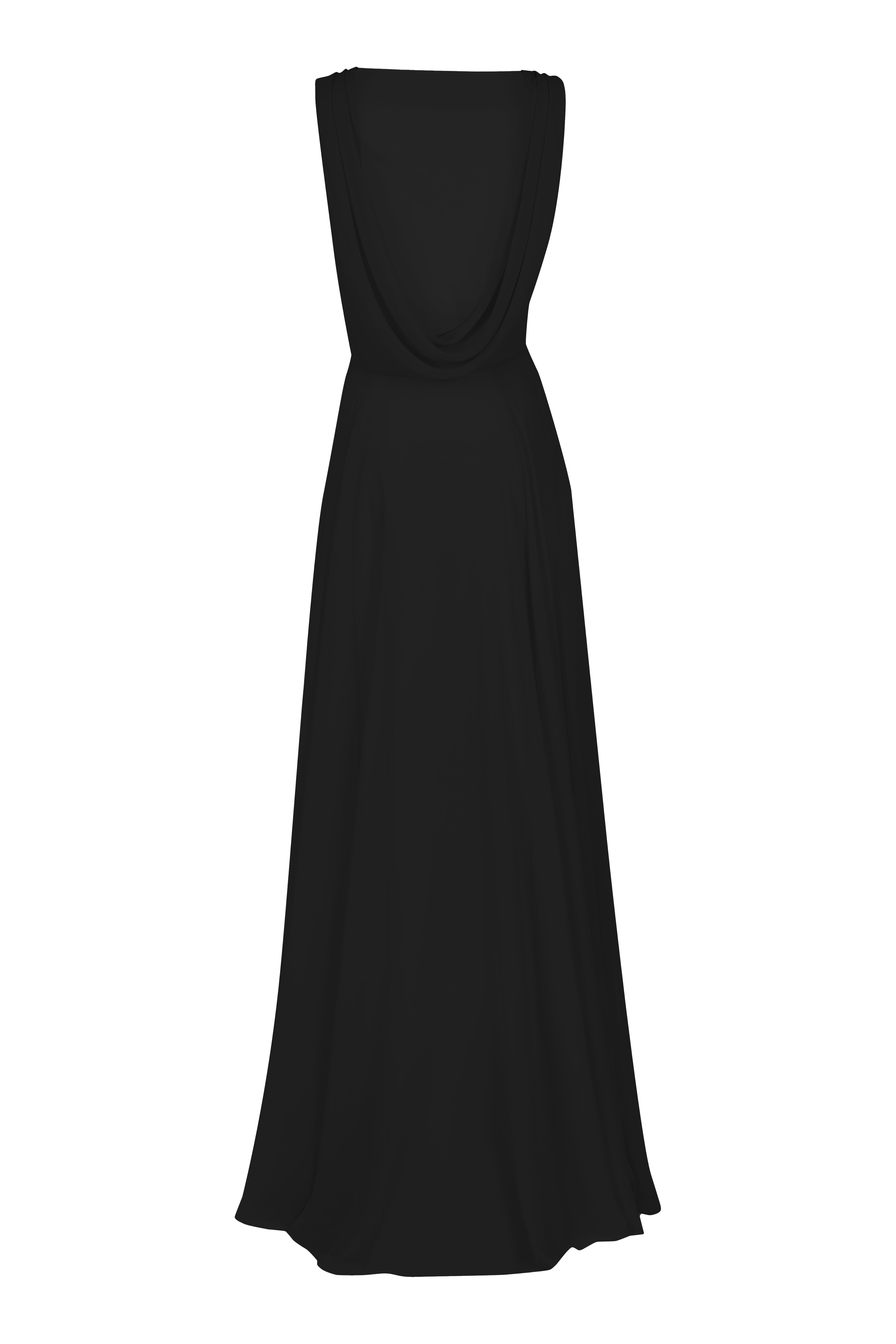 Athena Bridesmaid Dress In Black Chiffon