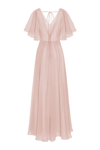 Phoebe Bridesmaid Dress In Blush Pink Chiffon