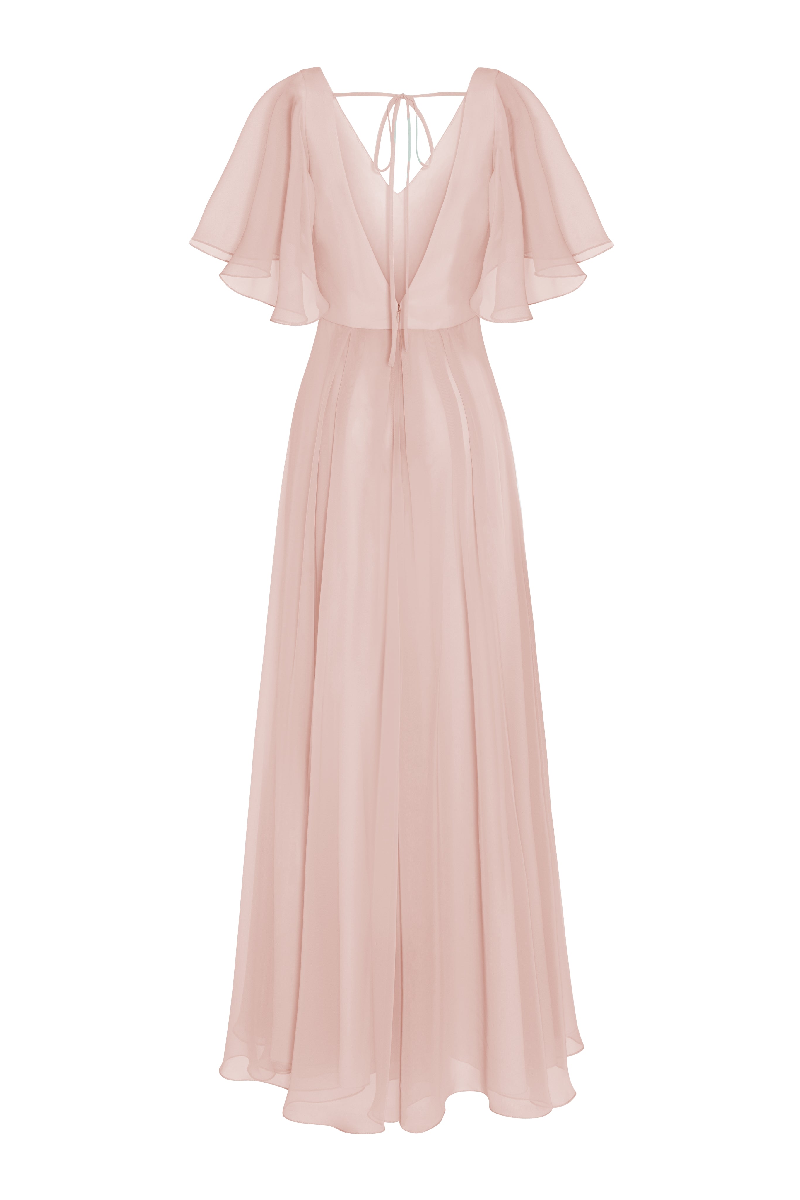 Phoebe Bridesmaid Dress In Blush Pink Chiffon