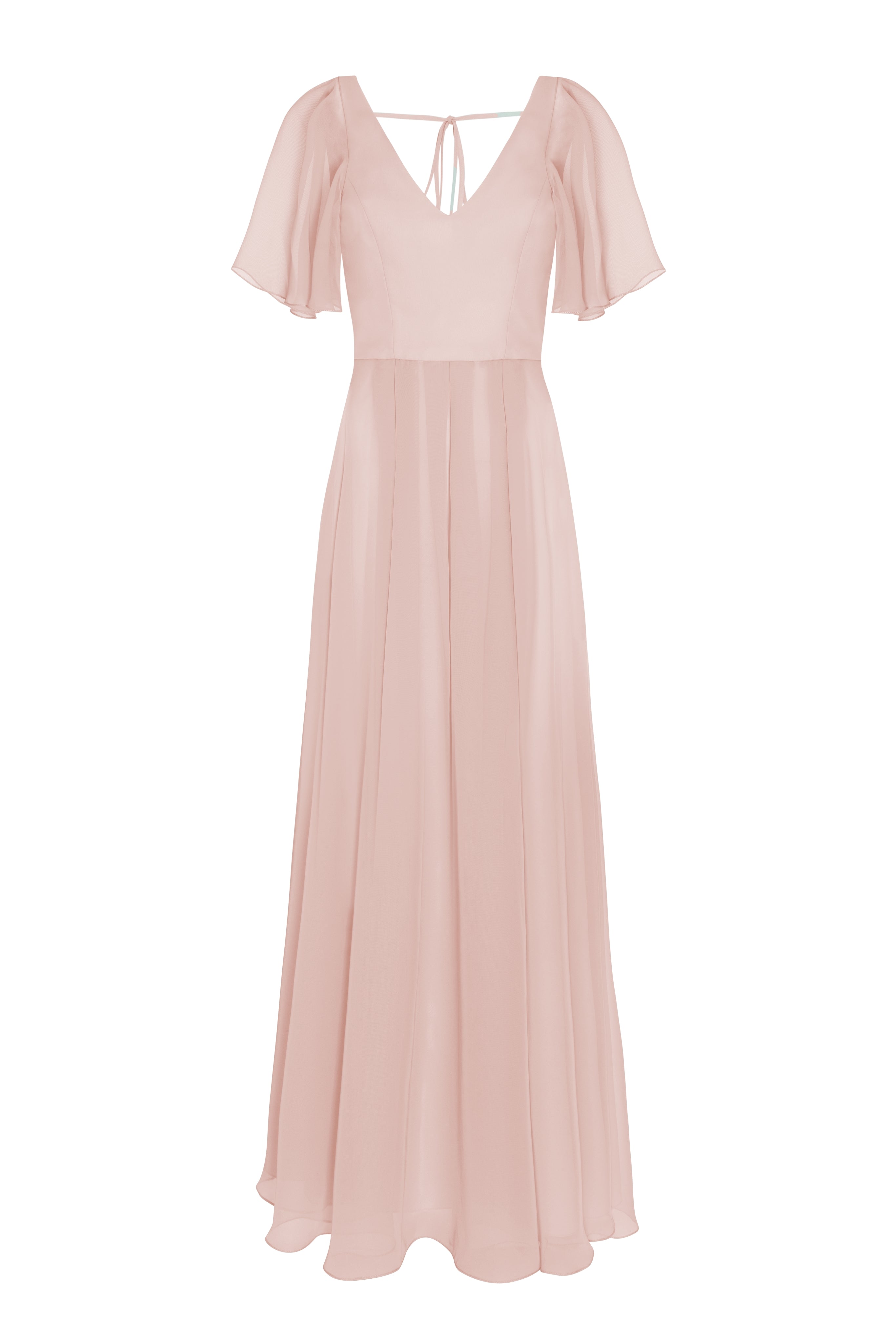 Phoebe Bridesmaid Dress In Blush Pink Chiffon