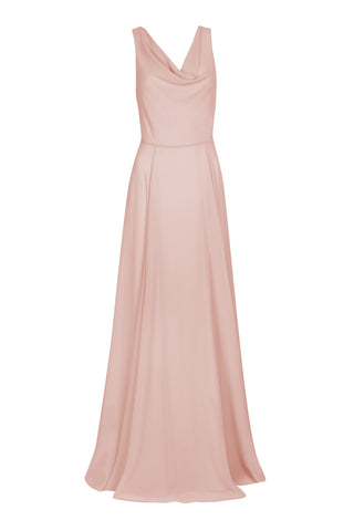Athena Bridesmaid Dress In Blush Pink Chiffon