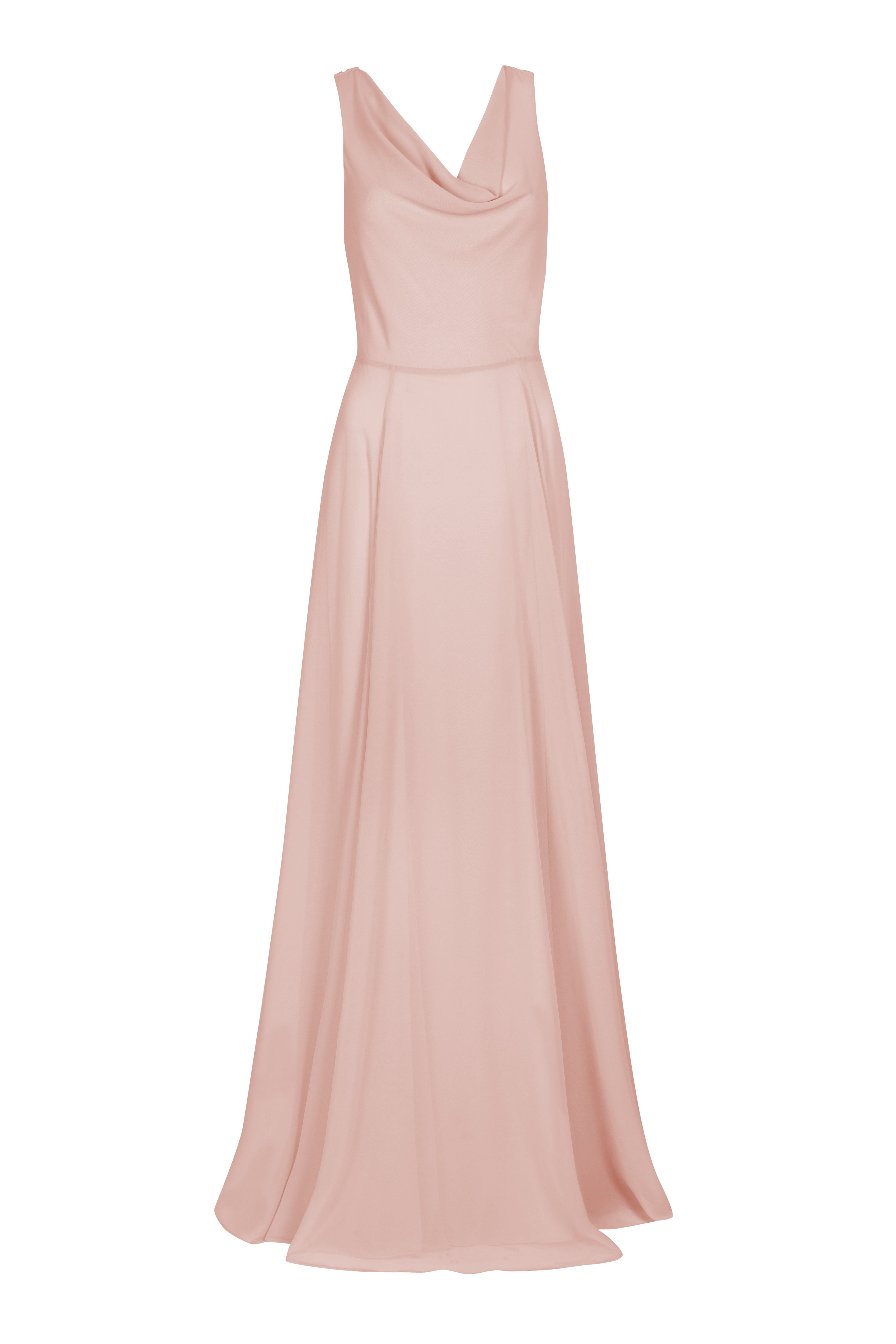 Athena Bridesmaid Dress In Blush Pink Chiffon