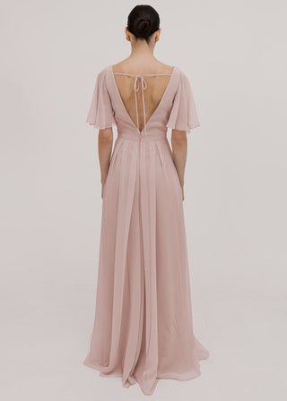Phoebe Bridesmaid Dress In Blush Pink Chiffon