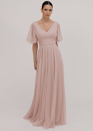 Phoebe Bridesmaid Dress In Blush Pink Chiffon