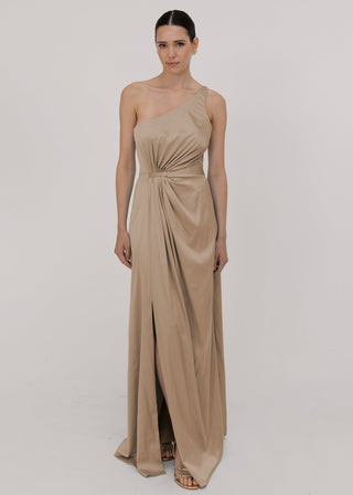 Greta Bridesmaid Dress in Champagne Sky