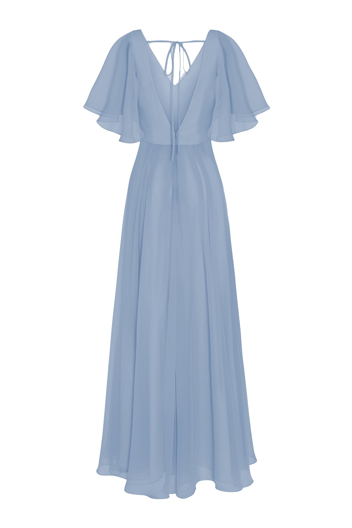 Phoebe Bridesmaid Dress In Dusty Blue Chiffon