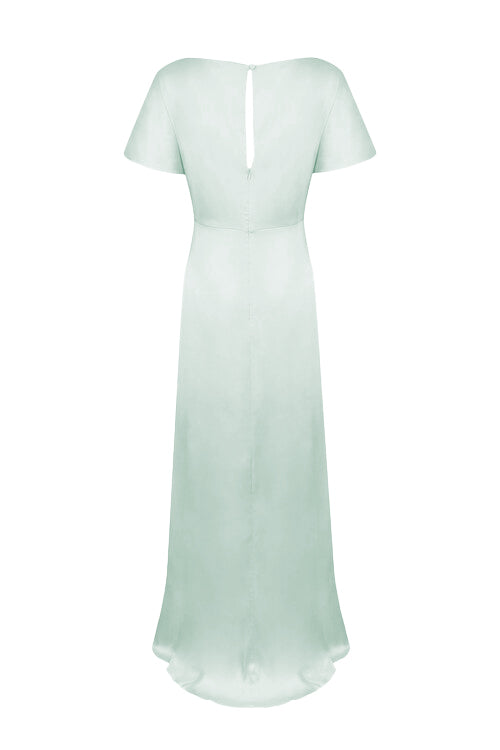 Camilla Bridesmaid Dress in Dusty Eucalyptus Satin