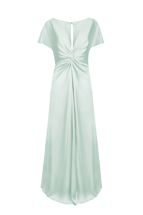 Camilla Bridesmaid Dress in Dusty Eucalyptus Satin