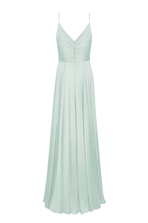 Isla Bridesmaid Dress in Dusty Eucalyptus Satin