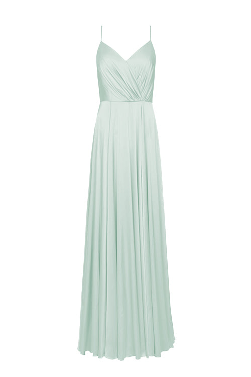 Isla Bridesmaid Dress in Dusty Eucalyptus Satin