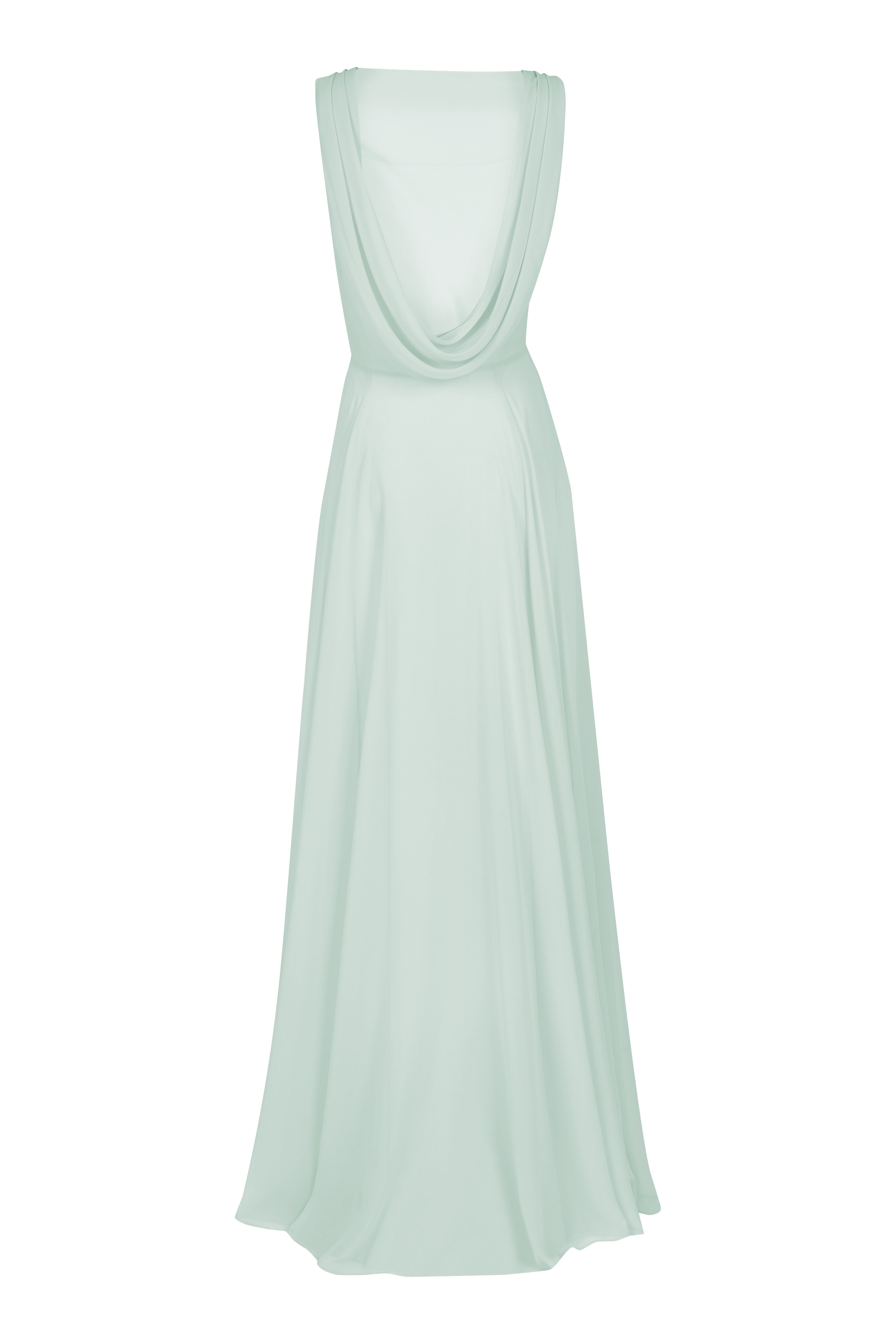 Athena Bridesmaid Dress In Dusty Eucalyptus Chiffon