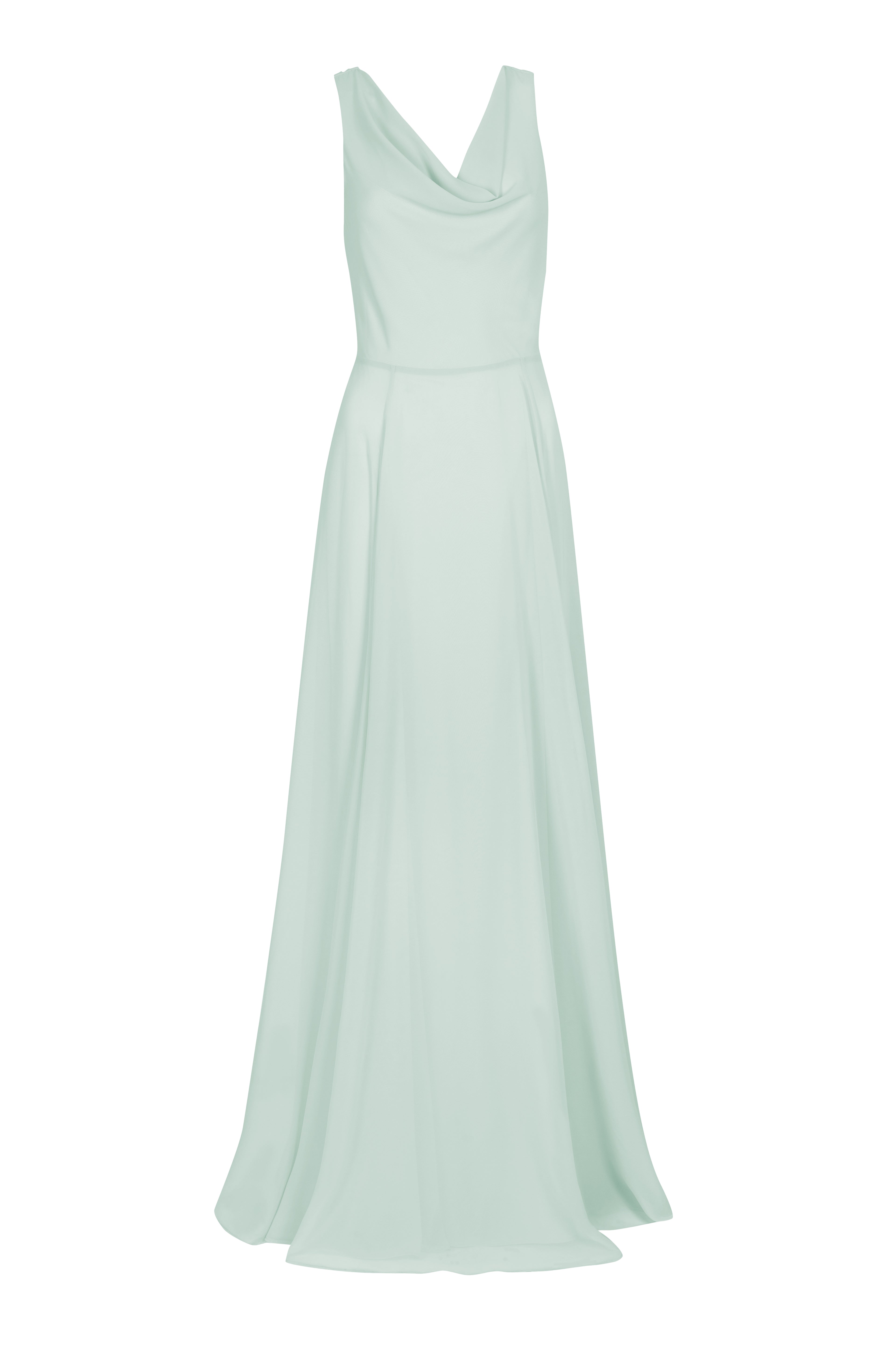 Athena Bridesmaid Dress In Dusty Eucalyptus Chiffon