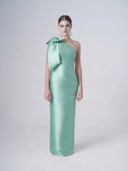 Ritz Bridesmaid Dress in Seafoam Satin Twill