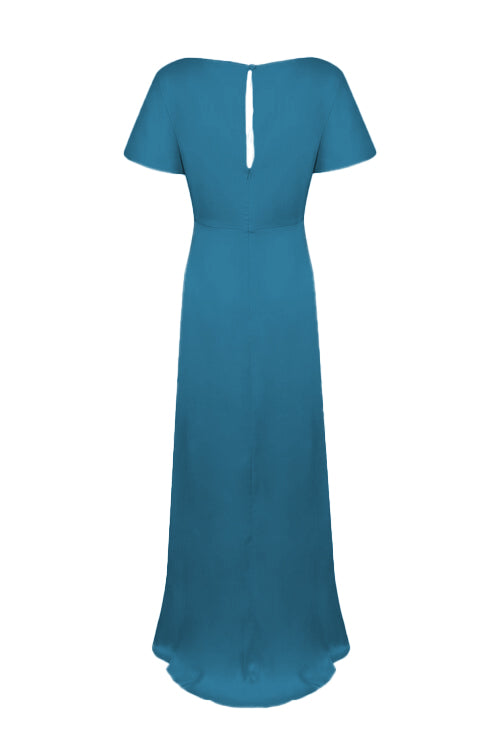 Camilla Bridesmaid Dress in Emerald Dawn Satin