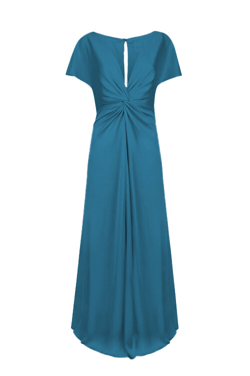 Camilla Bridesmaid Dress in Emerald Dawn Satin
