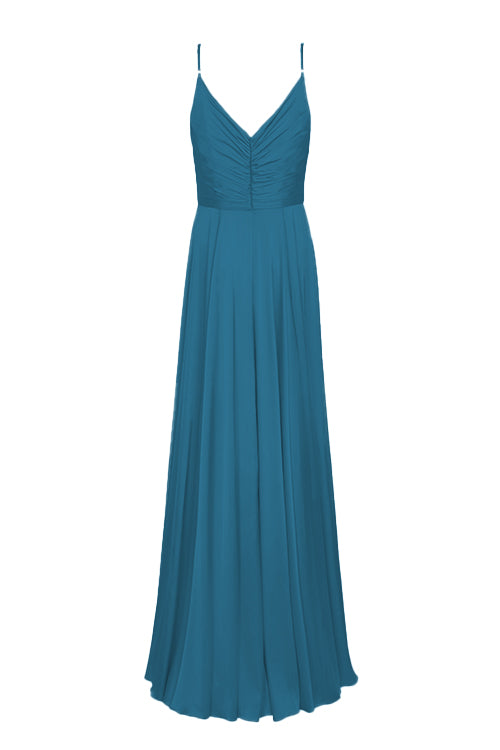 Isla Bridesmaid Dress in Emerald Dawn Satin