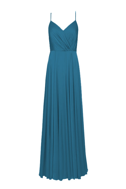 Isla Bridesmaid Dress in Emerald Dawn Satin