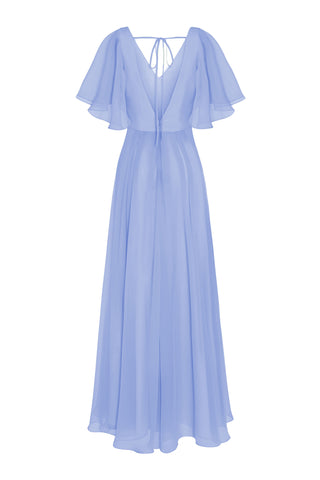 Phoebe Bridesmaid Dress In French Blue Chiffon