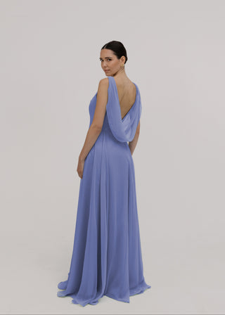 Athena Bridesmaid Dress In French Blue Chiffon