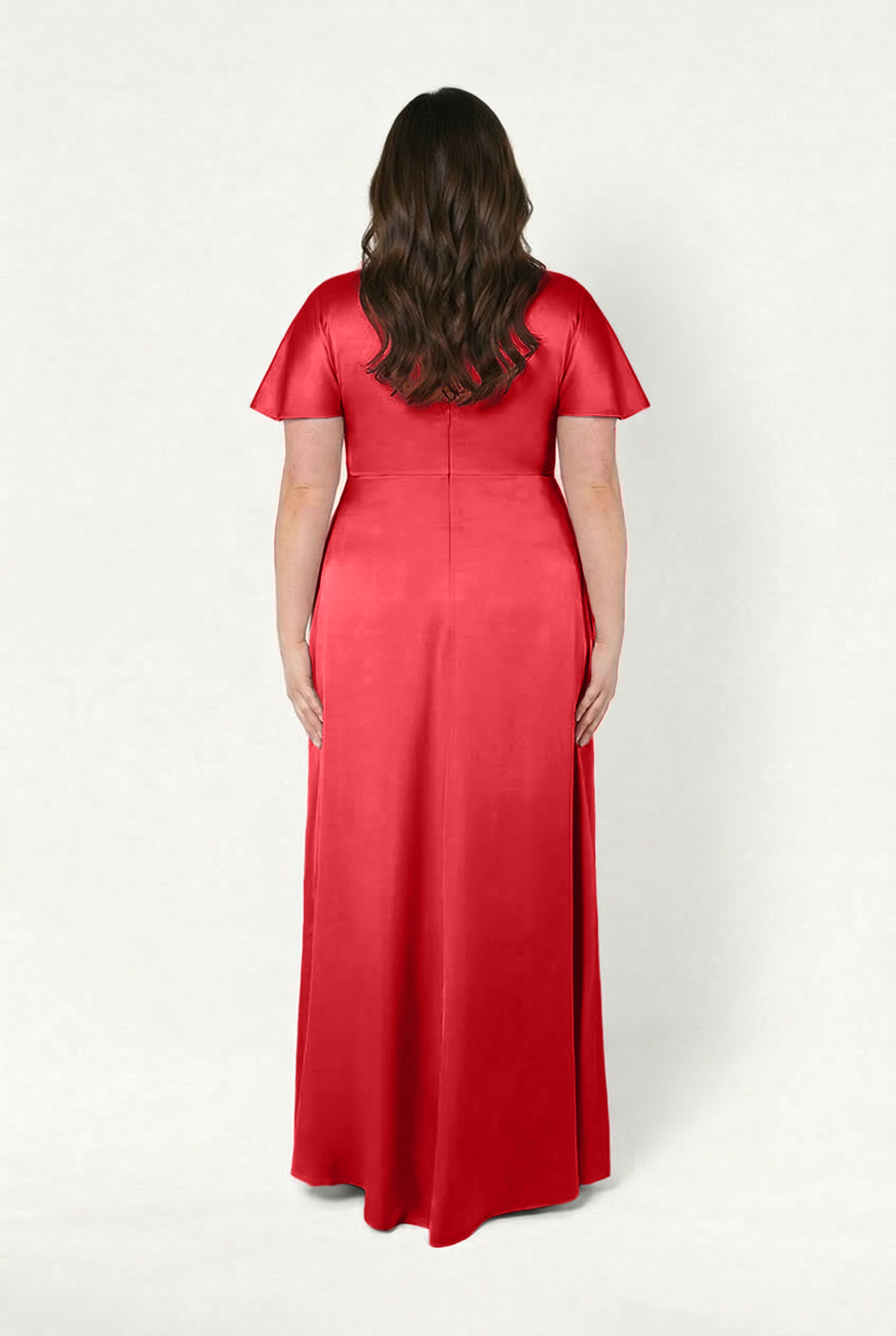 Camilla Bridesmaid Dress in Ruby Satin