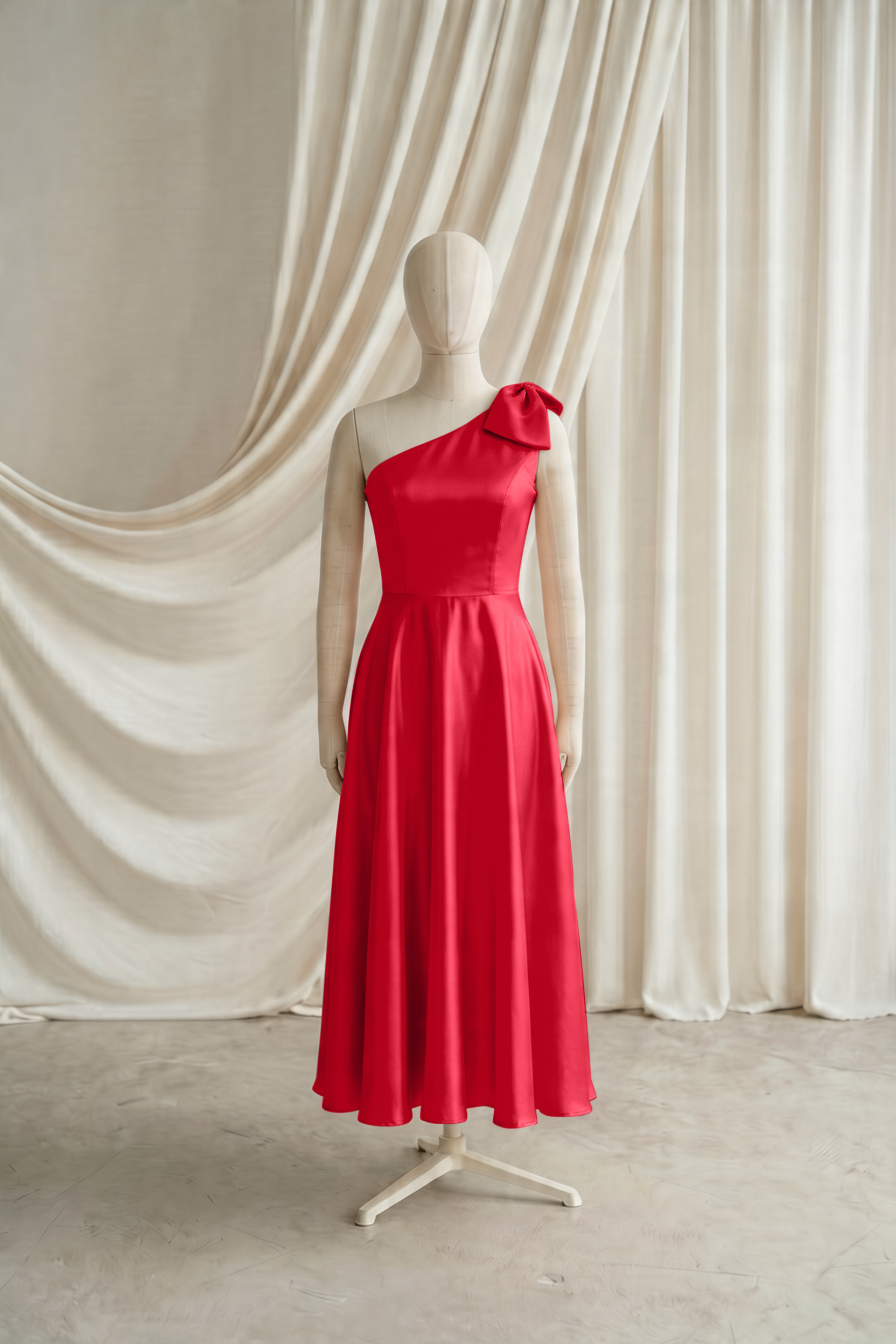 Zara Junior Bridesmaid Dress in Ruby Satin