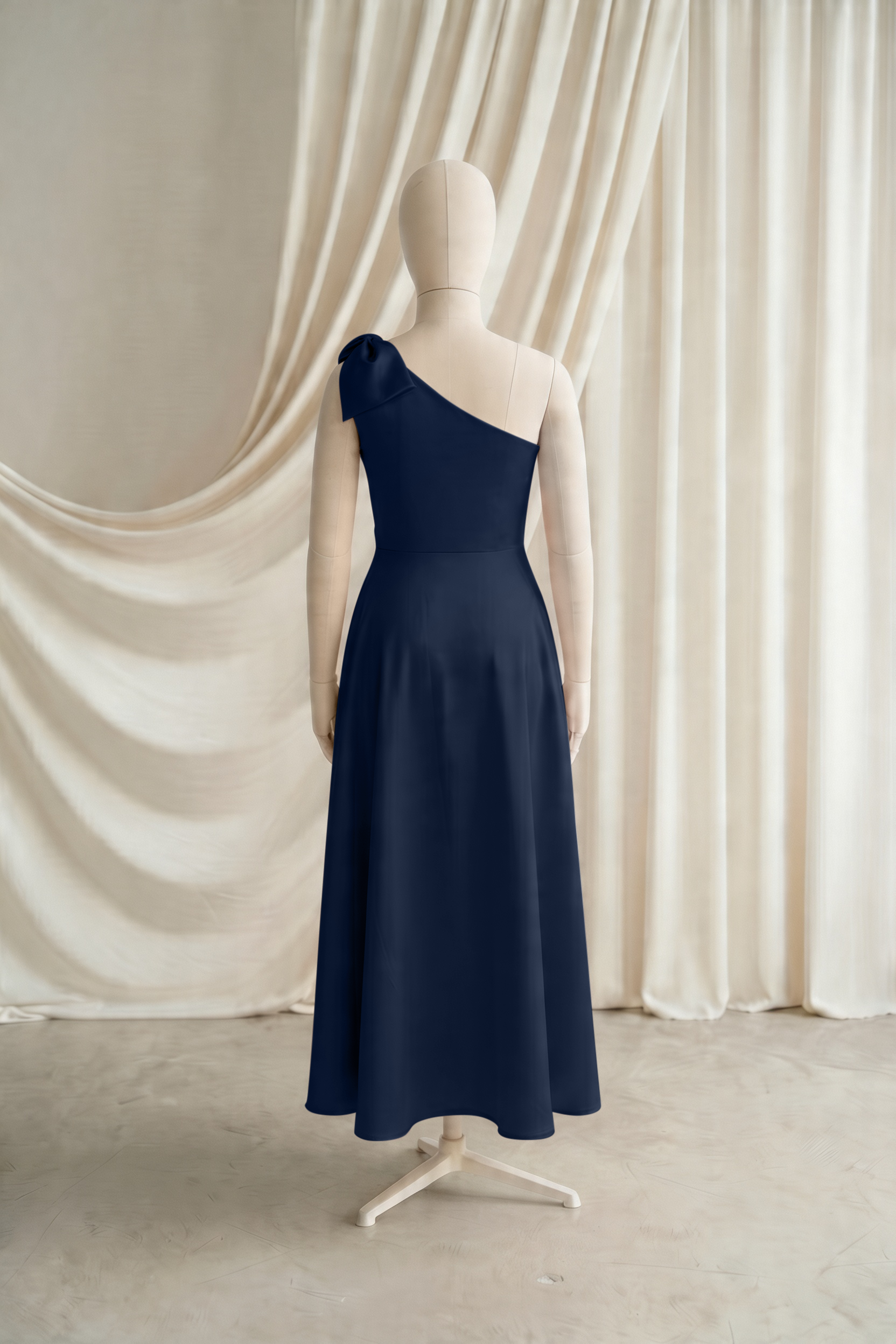Zara Junior Bridesmaid Dress in Navy Satin
