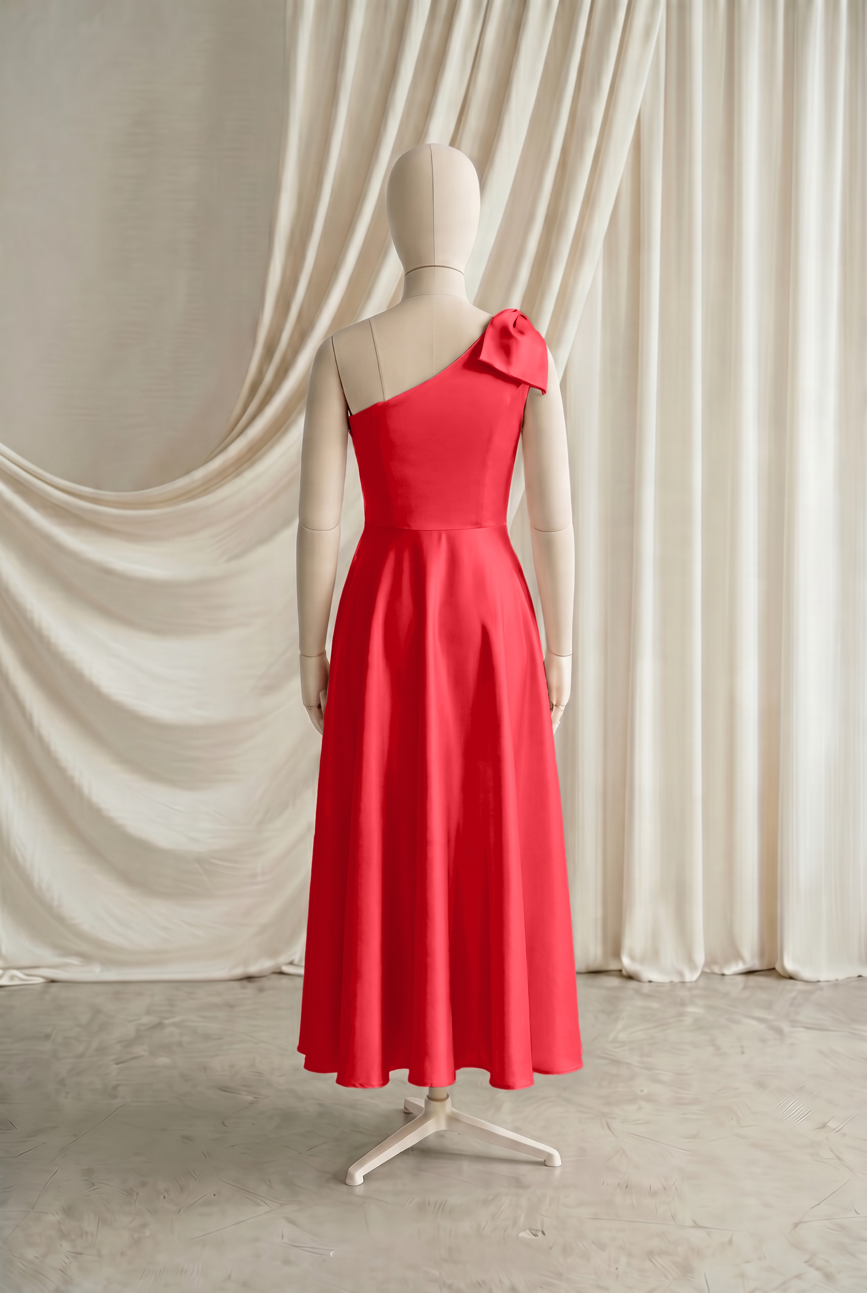 Zara Junior Bridesmaid Dress in Ruby Satin