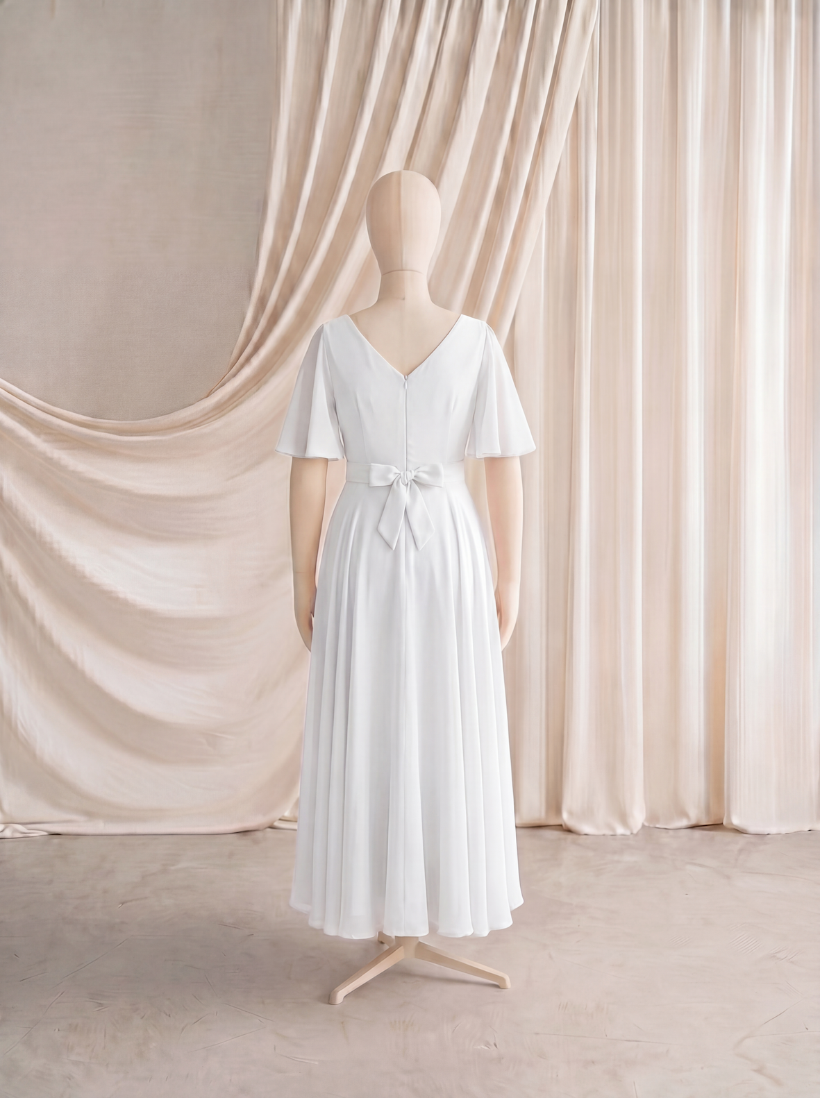 Phoebe Junior Bridesmaid Dress In Ivory Chiffon