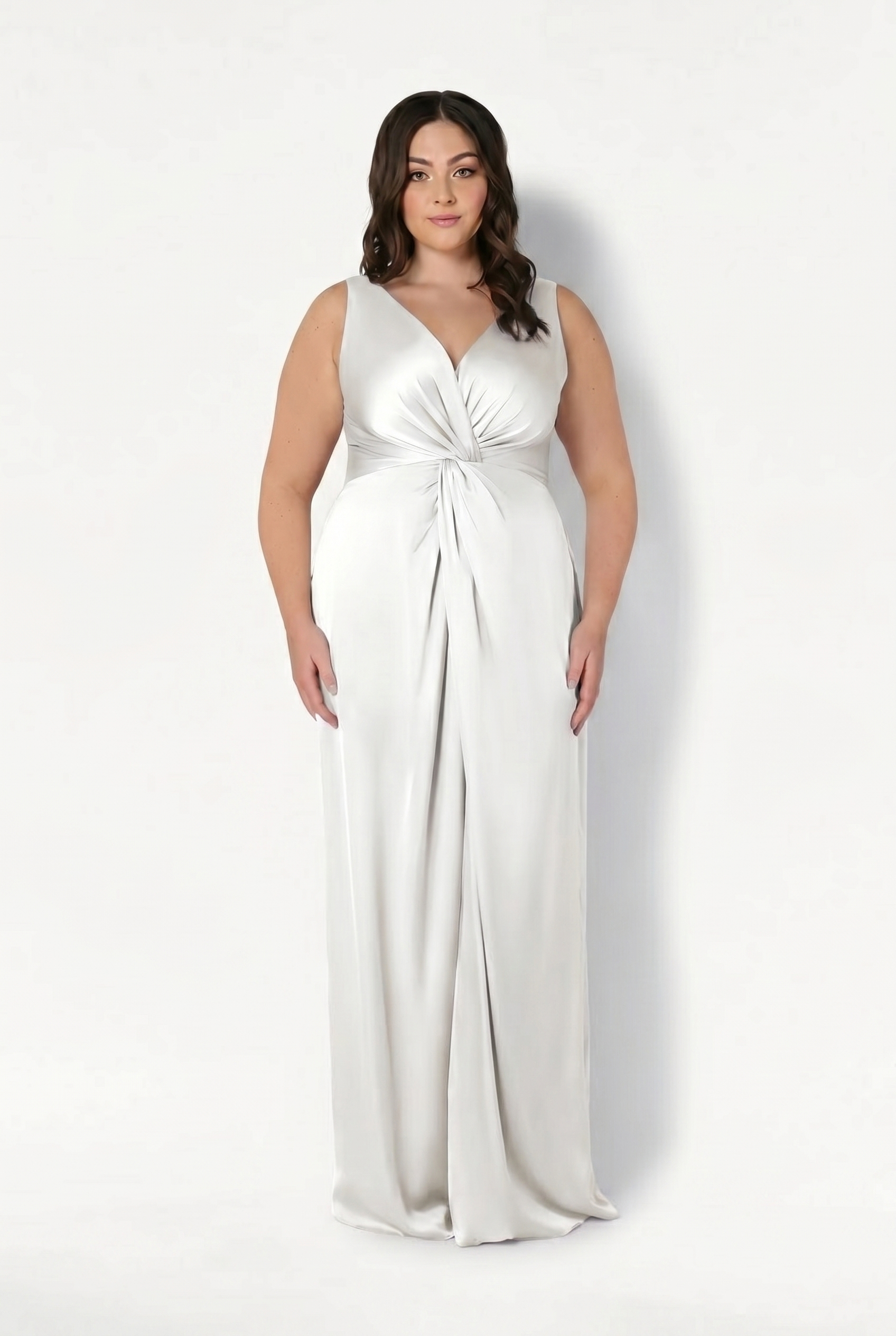 Carmen Dress in Ivory Satin