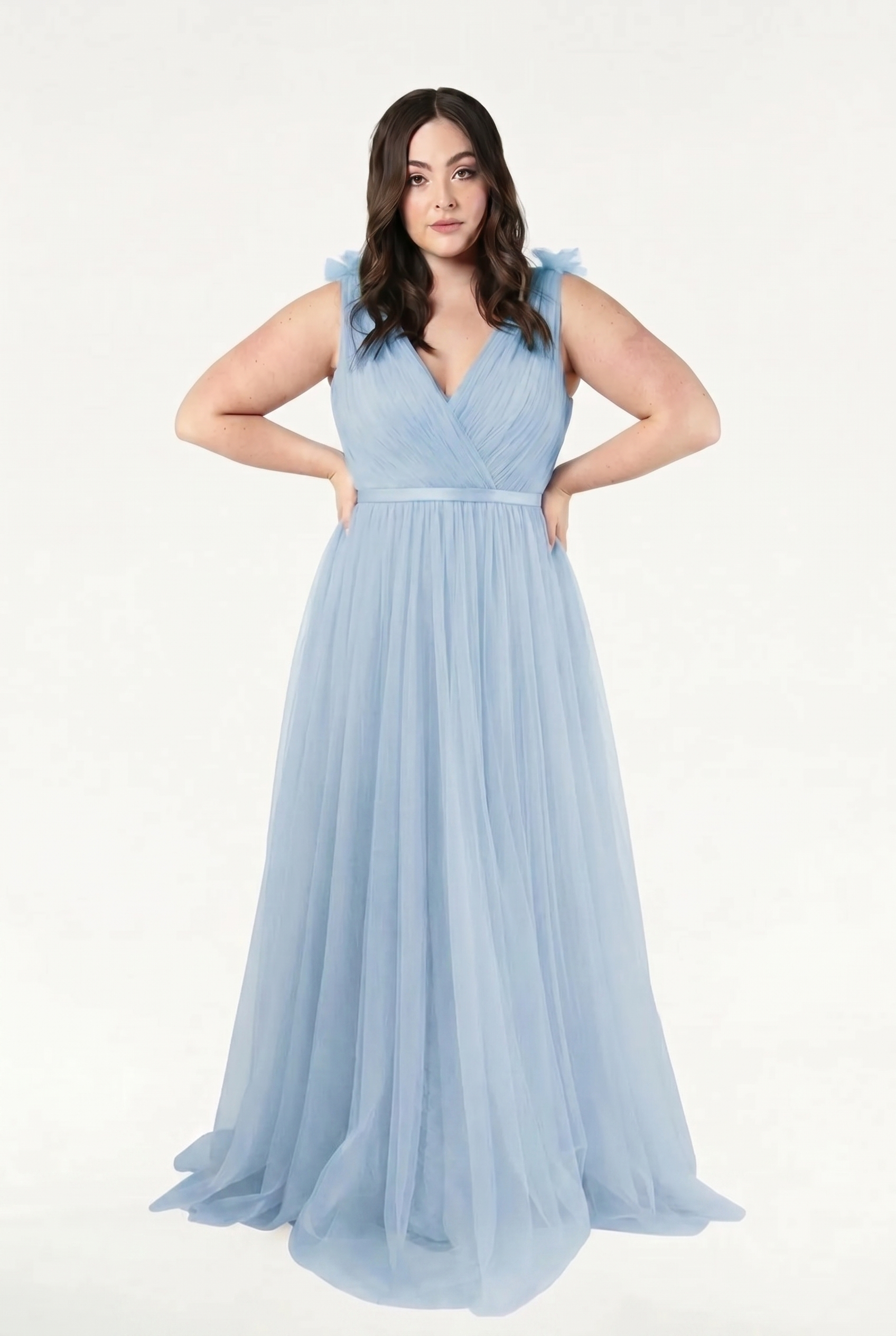Grace Bridesmaid Dress in Dusty Blue Tulle