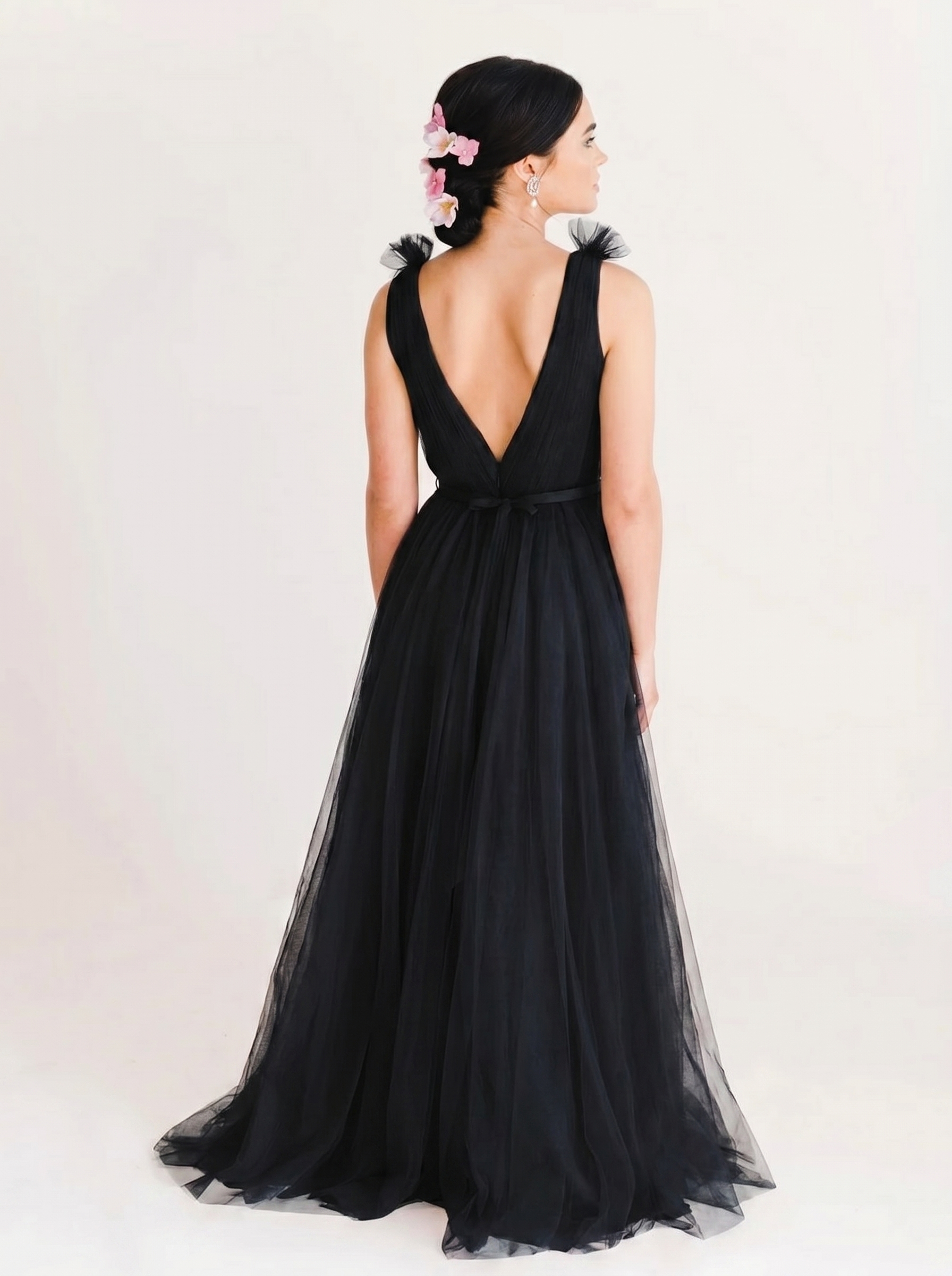 Grace Bridesmaid Dress in Black Tulle