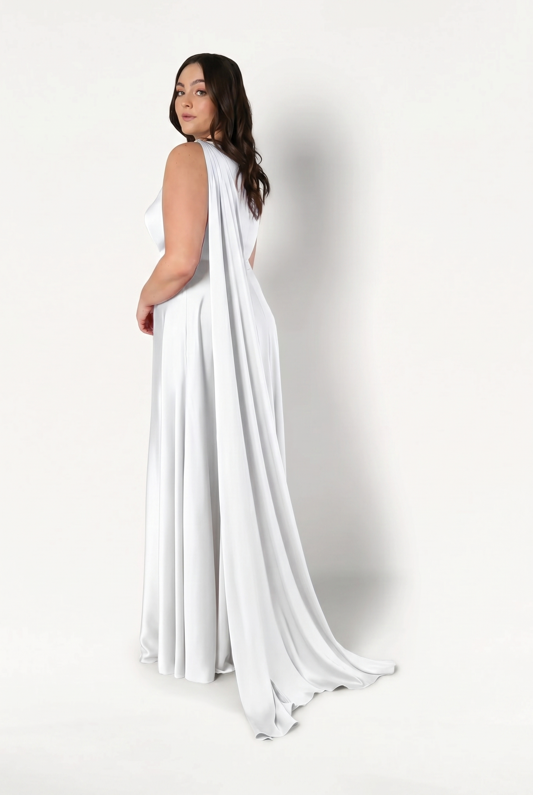 Lyra Dress in Ivory Satin