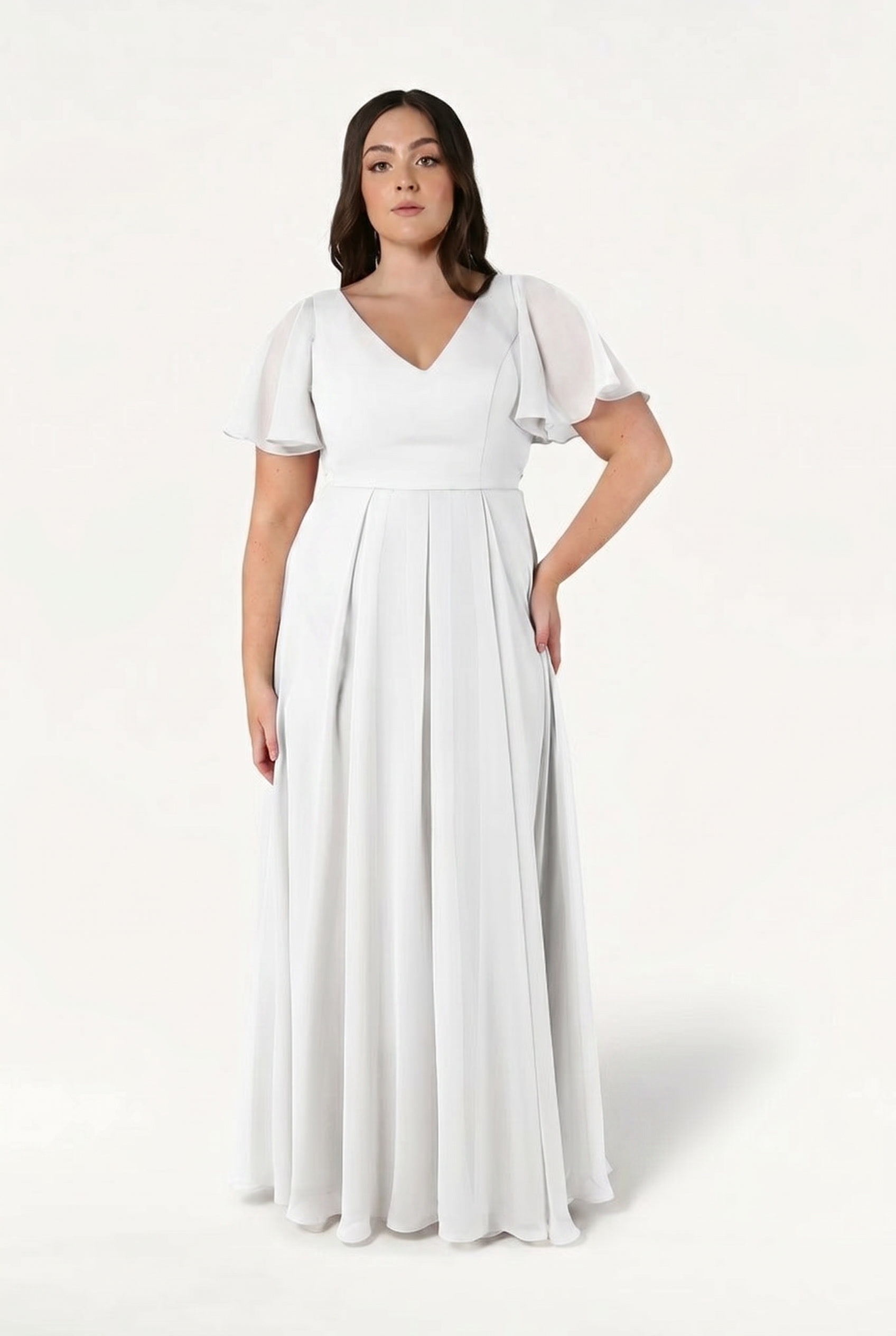 Phoebe Dress In Ivory Chiffon