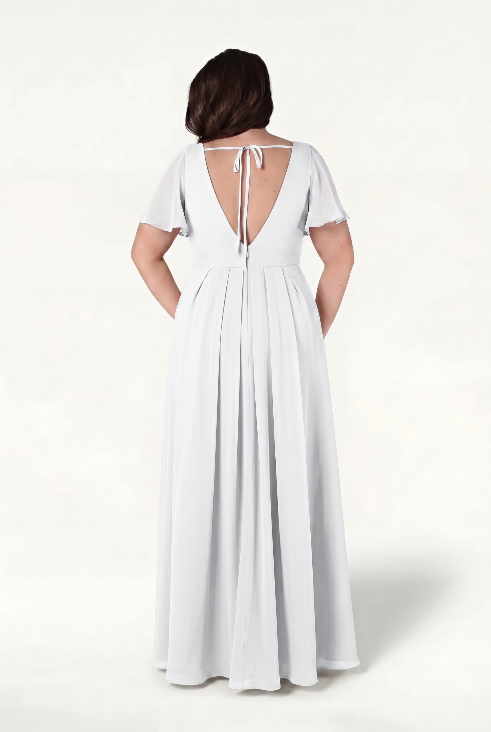 Phoebe Dress In Ivory Chiffon