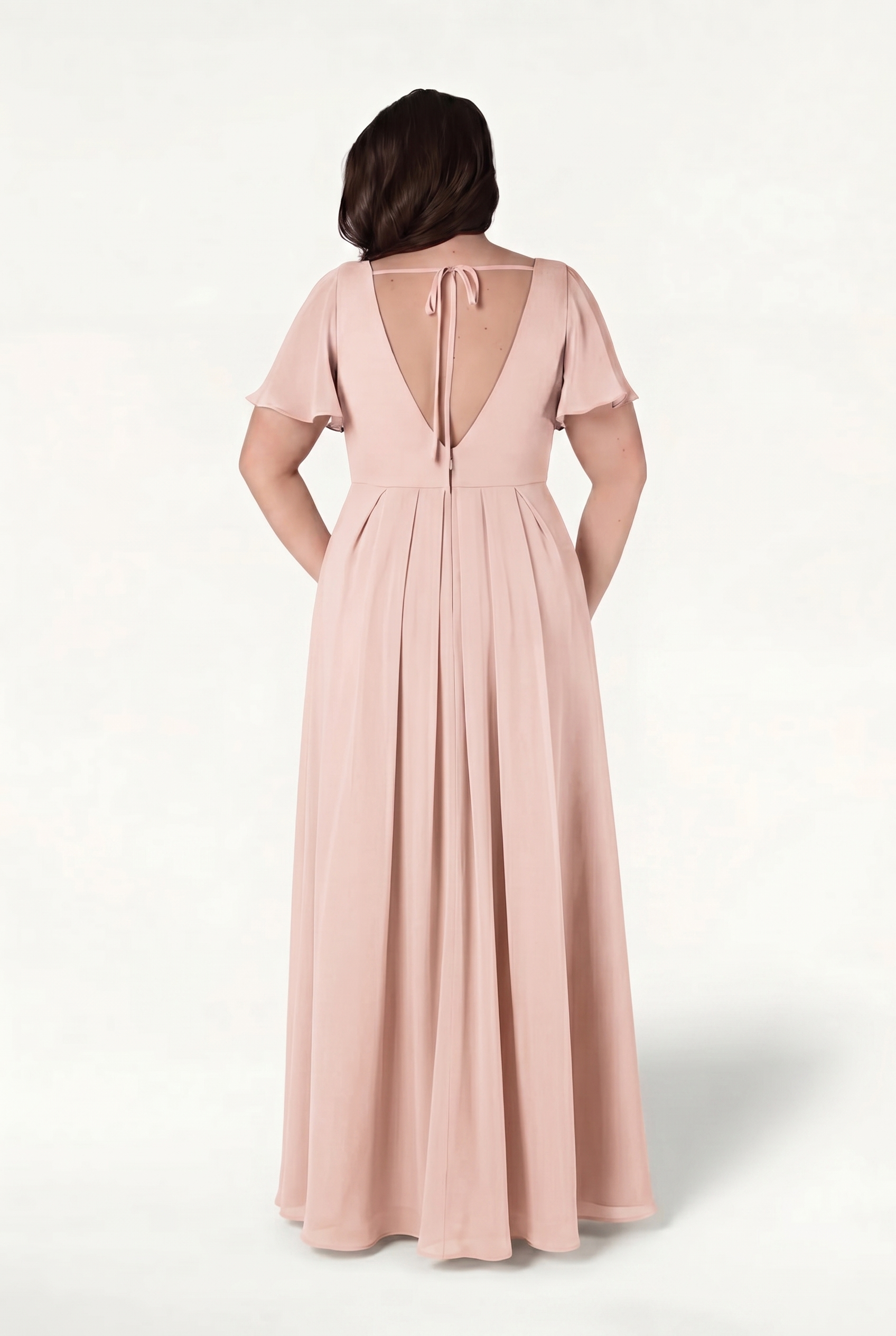 moonlight bridesmaid dresses TH&TH Phoebe Bridesmaid Dress In Blush Pink Chiffon – TH and TH