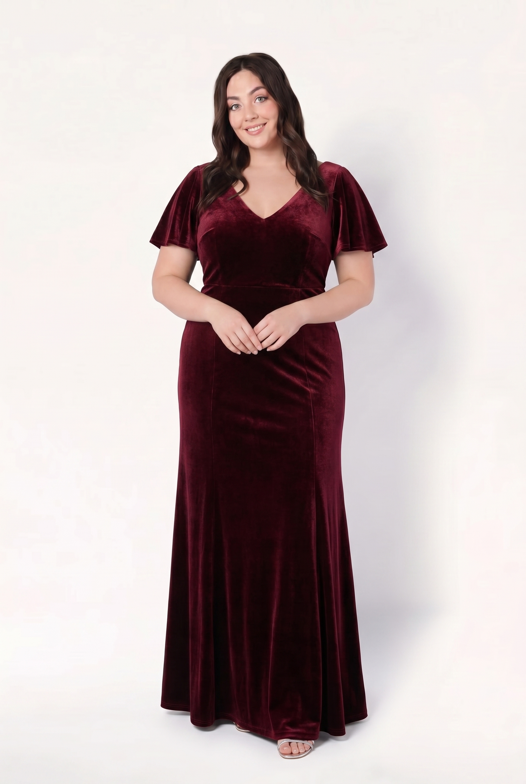 TH&TH Celeste Velvet Bridesmaid Dress In Merlot TH and TH TH&TH Celeste Velvet Bridesmaid Dress In Merlot TH and TH