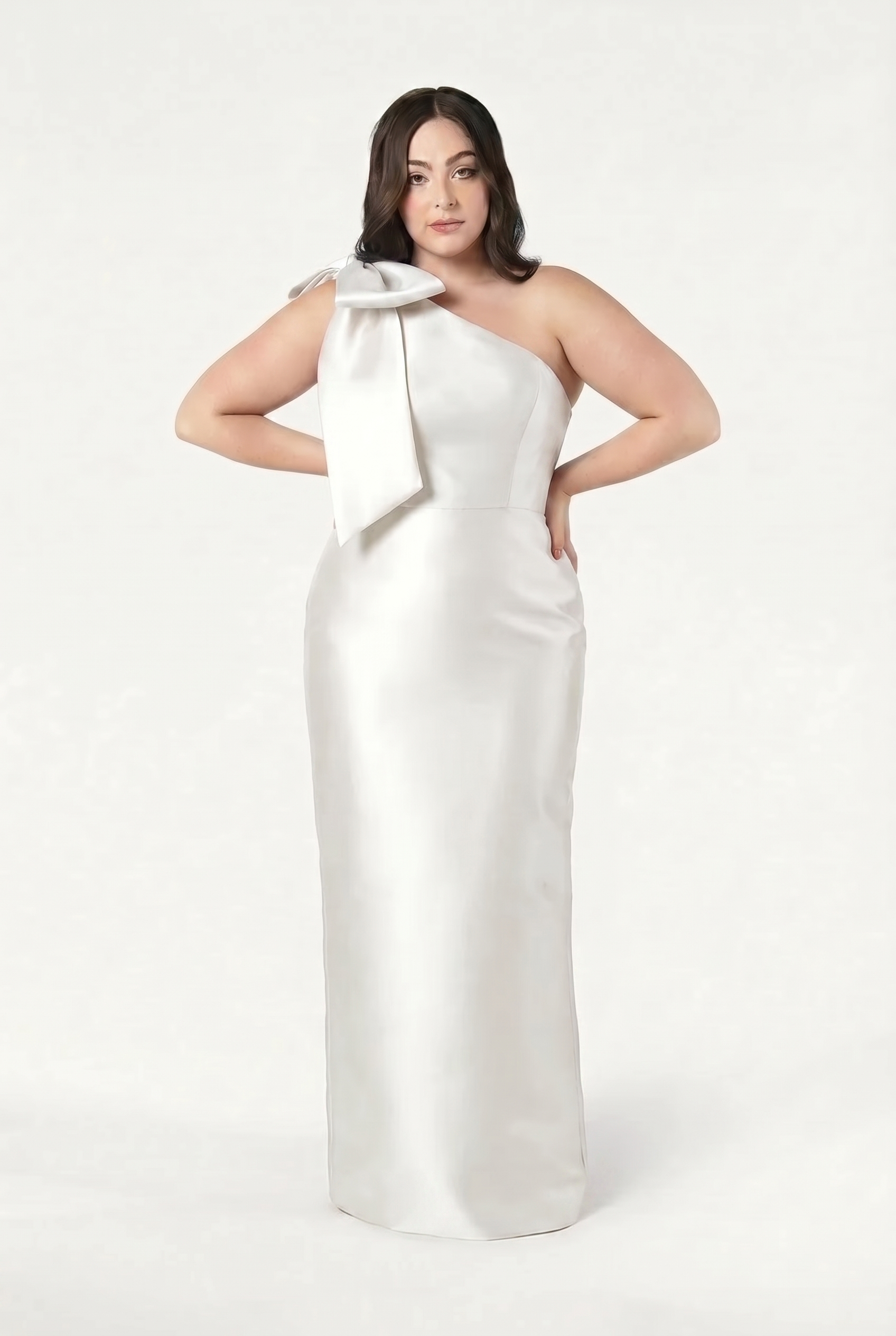 Ritz Dress in Ivory Satin Twill