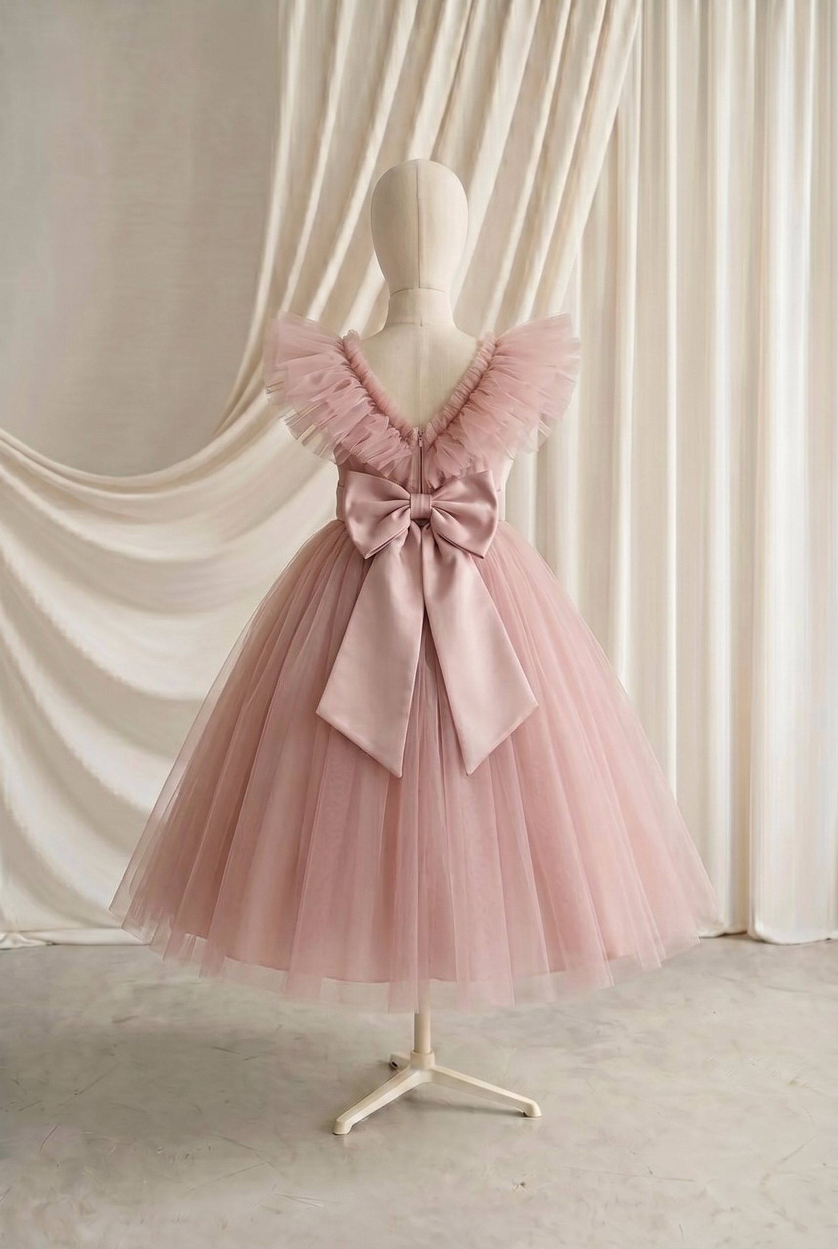 Mimi Flower Girl Dress in Smoked Blush Tulle