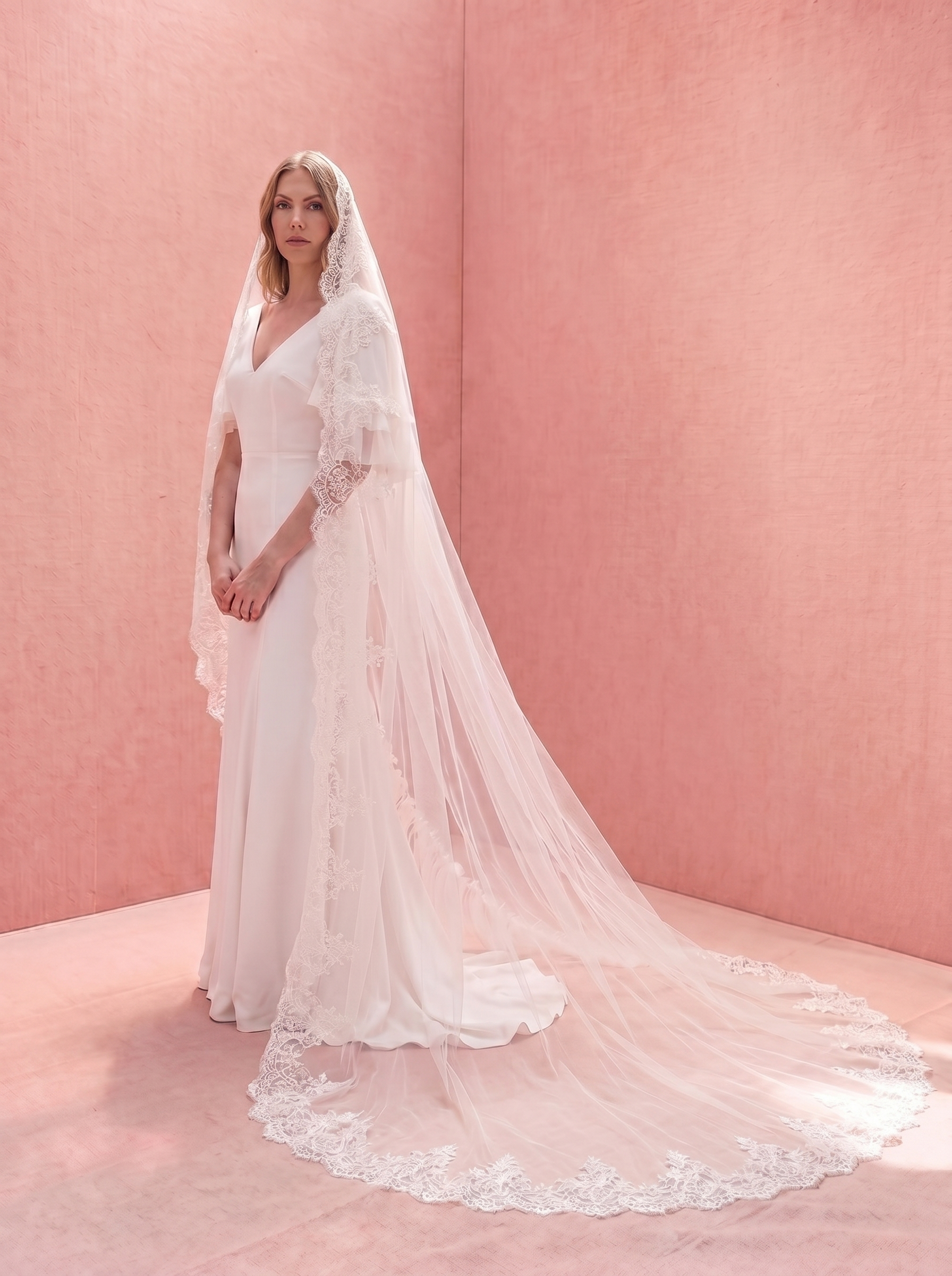 Catherine Eyelash Lace Mantilla Veil