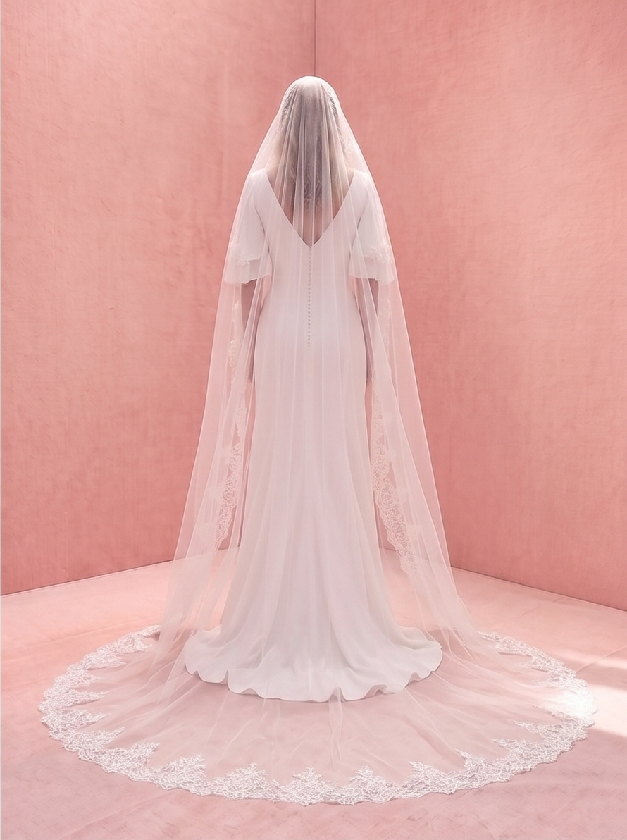 Catherine Eyelash Lace Mantilla Veil