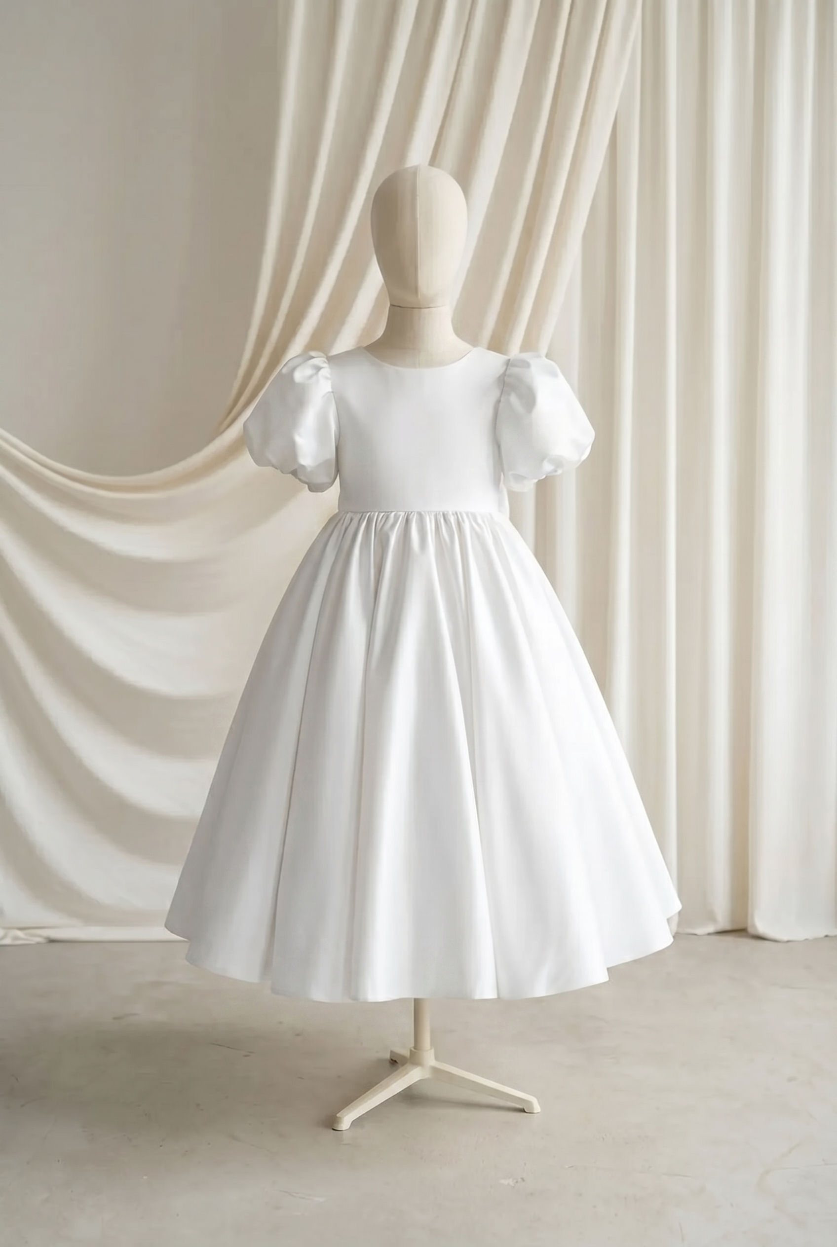 Poppy Flower Girl Dress in White