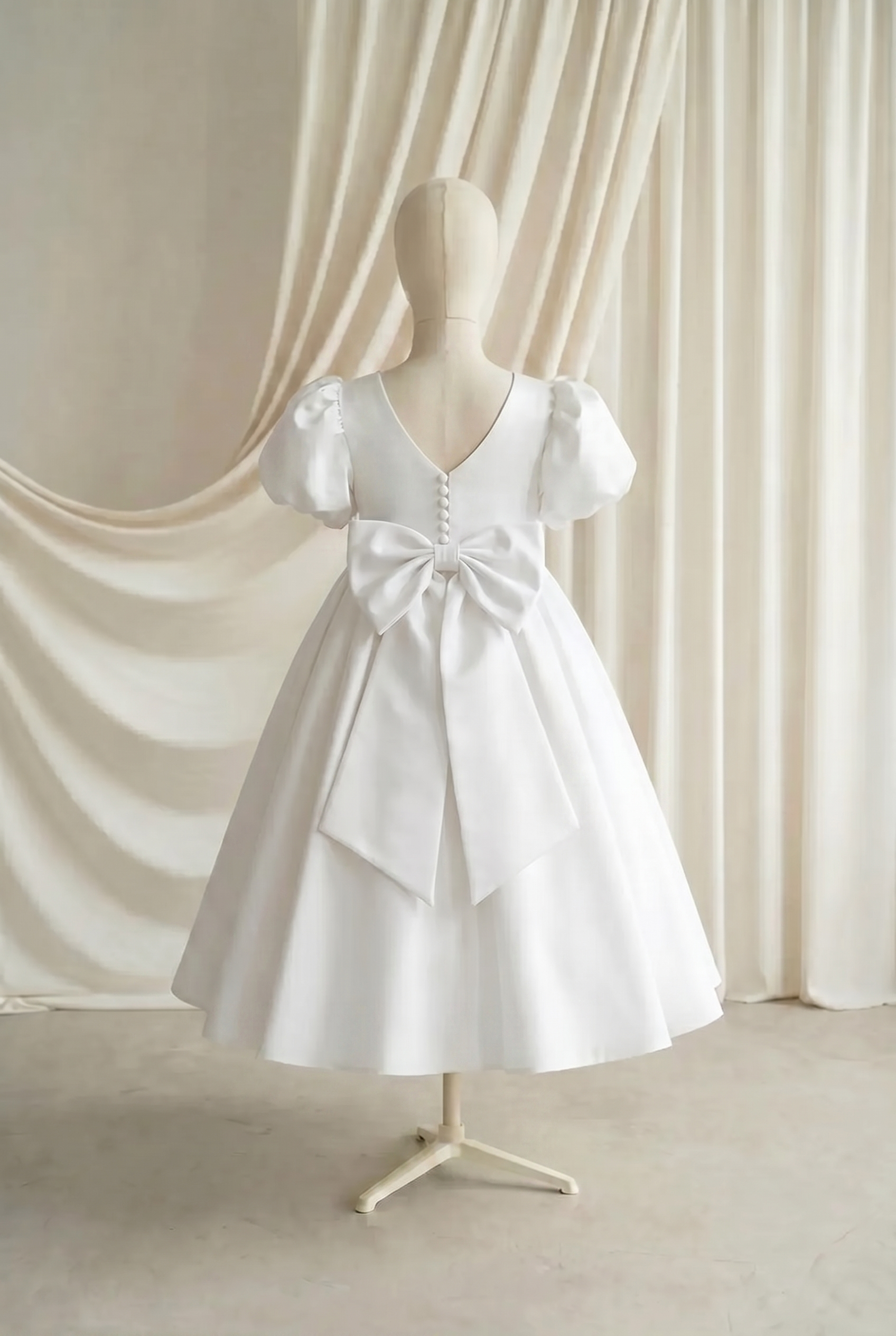 Poppy Flower Girl Dress in White