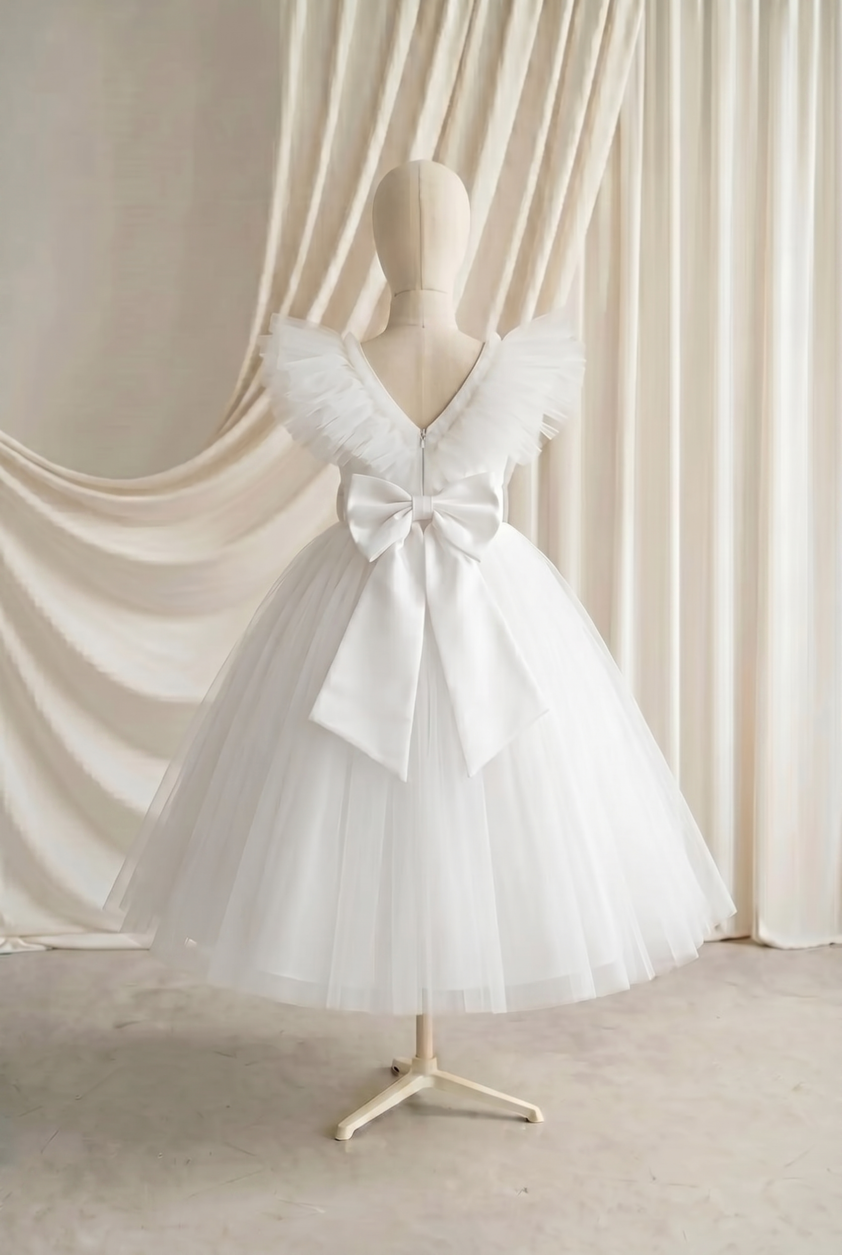 Mimi Flower Girl Dress in White Tulle